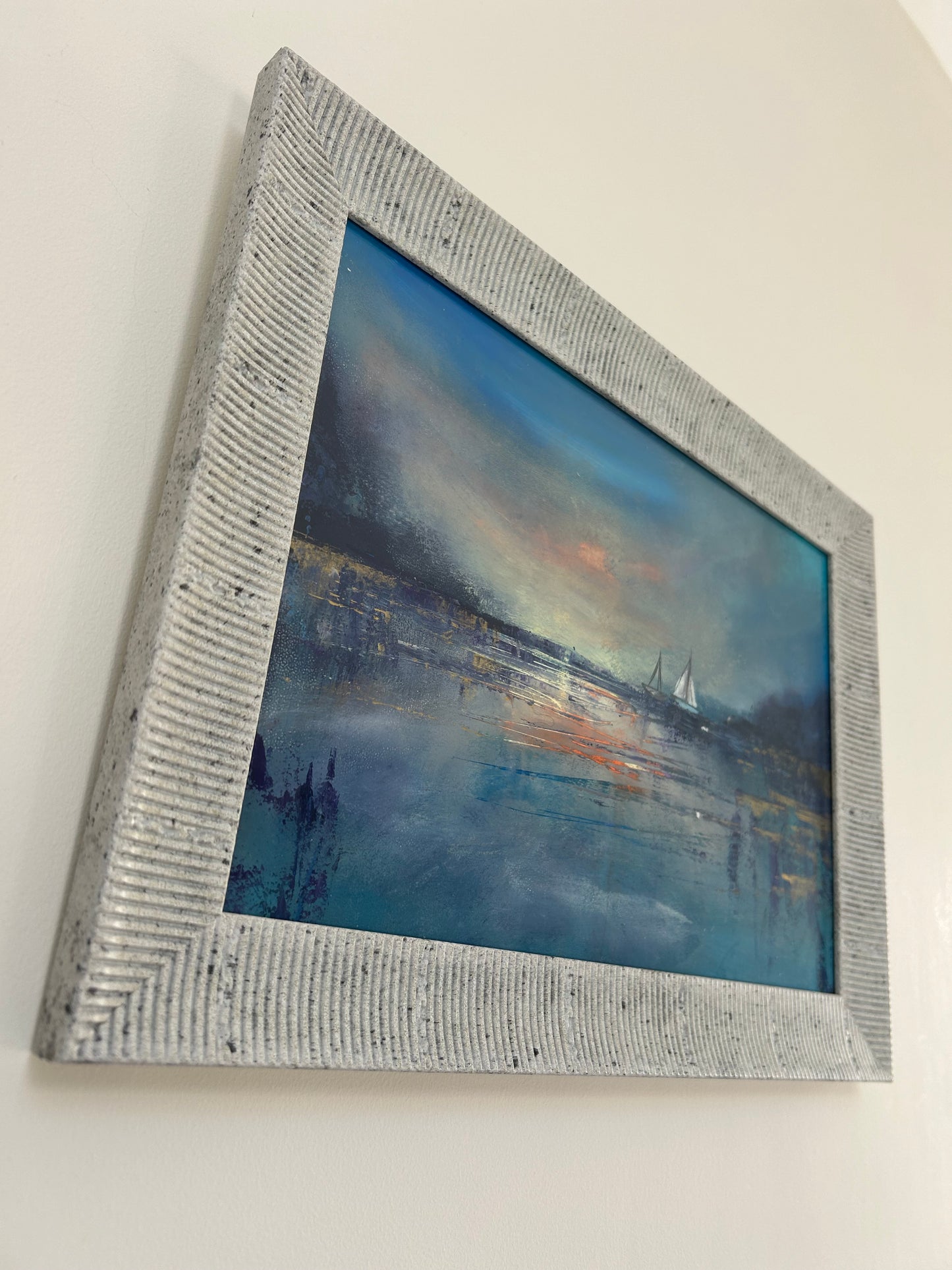 “Lonely Dawn”, Acrylic on Paper, 10x13.5” framed