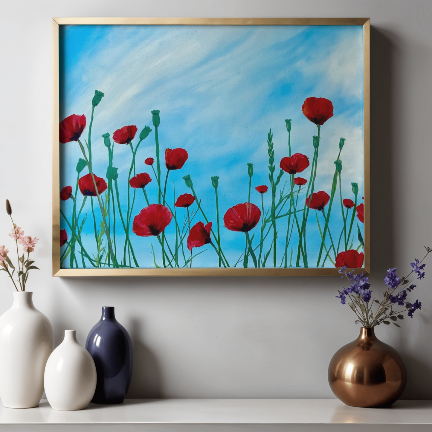 "Spring Poppies", original oil painting by Bethany Payet. Oil on canvas, 20x24".