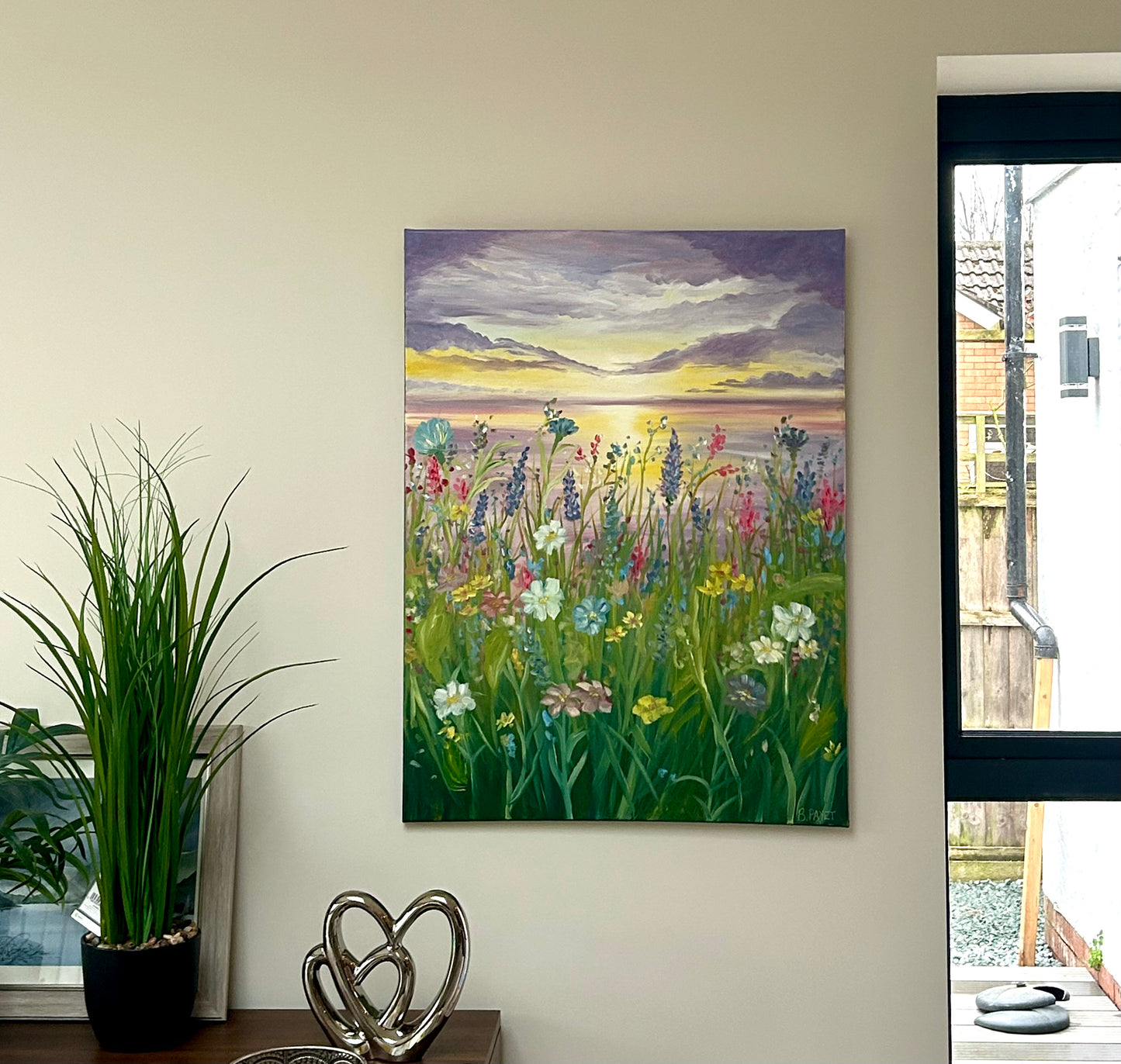 “Wildflowers at Dusk”, 32x24”, Oil on Canvas, Original Painting.