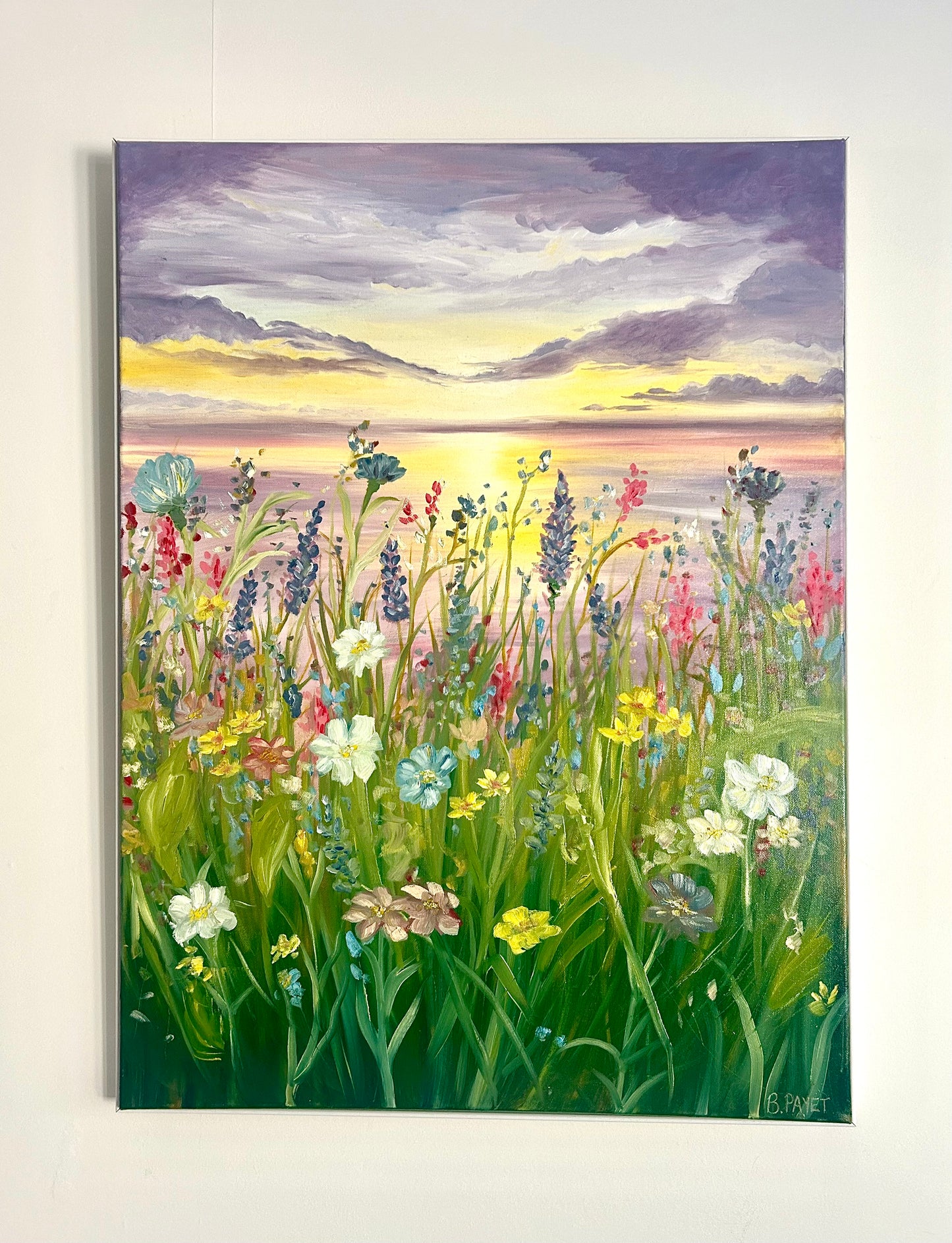 “Wildflowers at Dusk”, 32x24”, Oil on Canvas, Original Painting.